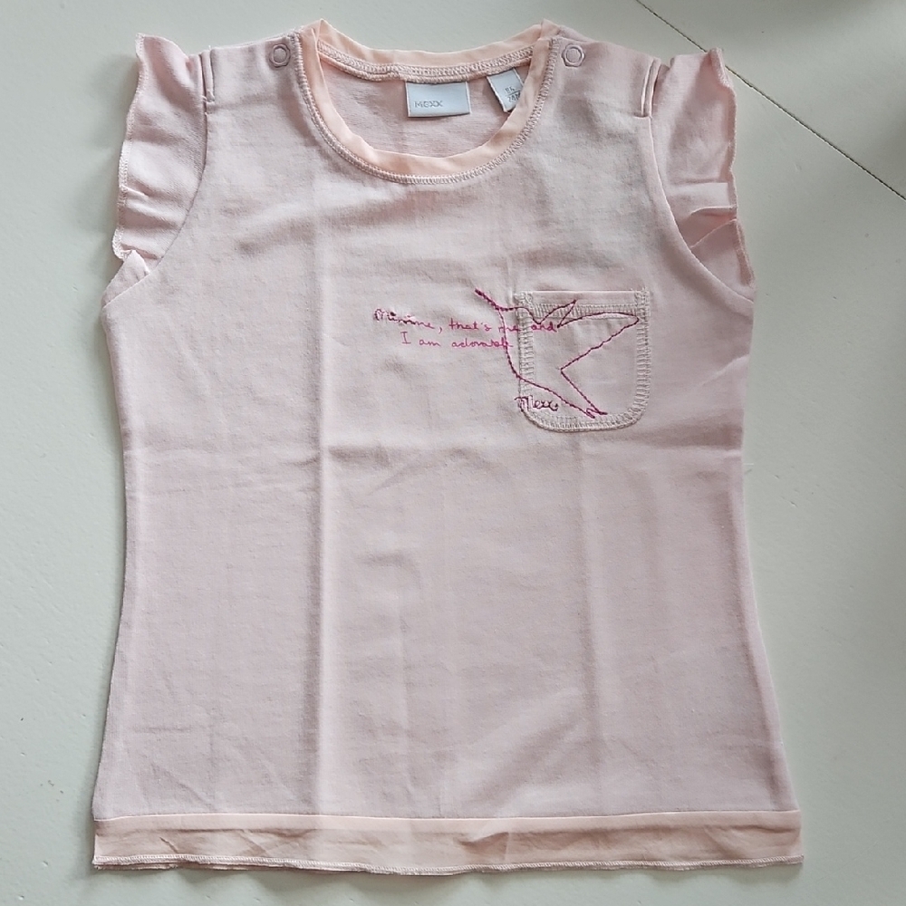 Mexx Pink Short Sleeve Tee with Ruffled Sleeves